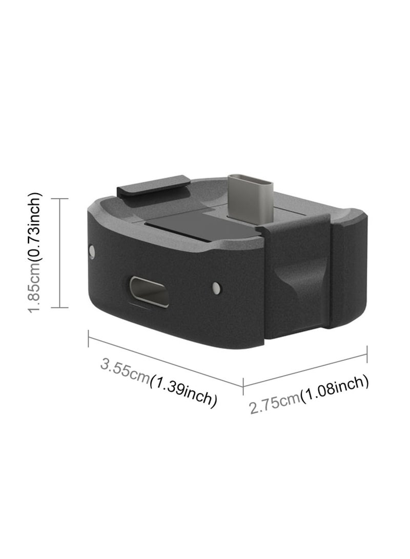 Captaintech for DJI Osmo Pocket 3 Type-C Charging Base Adapter, Charging Adapter Base for DJI Osmo Pocket 3, Desktop Charging Base with 1/4 Screw Hole, Aluminum Alloy Bracket (Black) - Image 2