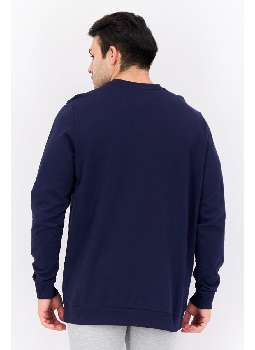 PUMA Men Sportswear Fit Long Sleeve Training Sweatshirt, Navy  - Image 4