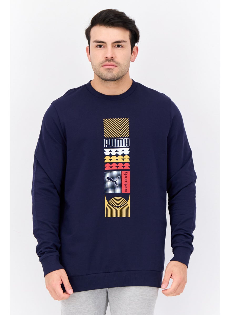 PUMA Men Sportswear Fit Long Sleeve Training Sweatshirt, Navy  - Image 1