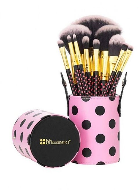 Makeup Brush Set Set Of 11 Dotted Brushes With Case