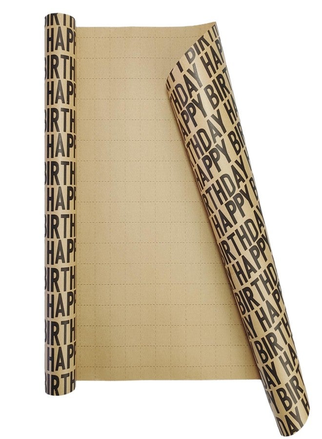 Win Change Birthday Wrapping Paper Rolls, Mini Roll, Black Gift Happy Birthday Wrapping Paper Kraft Gift Birthday Design for Boys Men Women Girls Birthday 17 Inch X 33 Ft(Kraft Black,46.8 Sq.Ft.Ttl) - Image 4