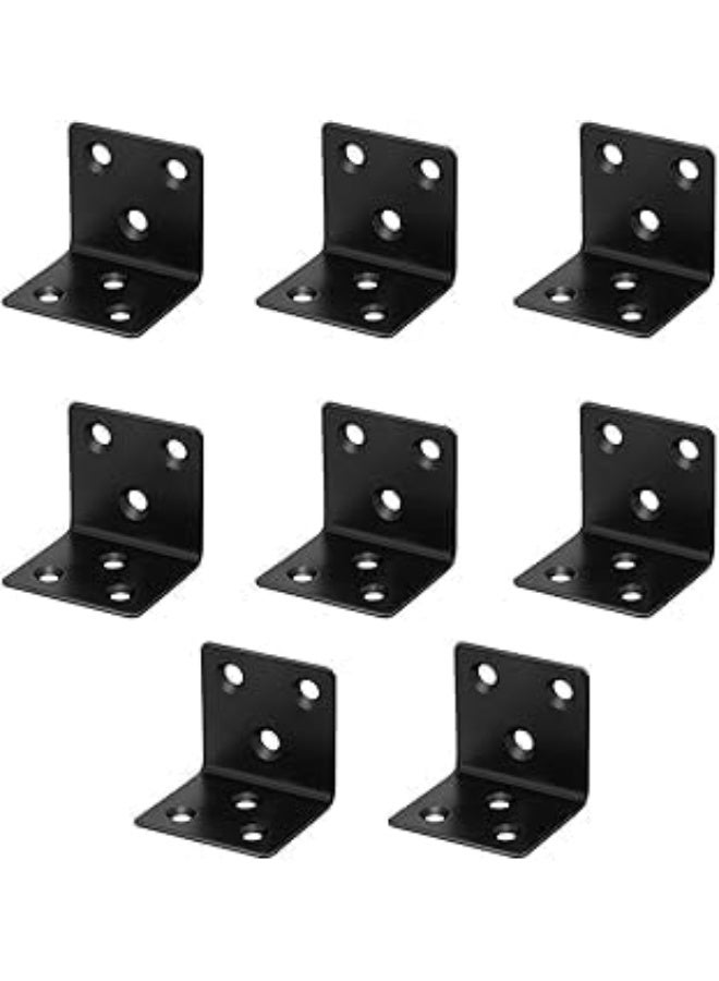 Generic MySouqEg-Store Set of 12 Reinforced Black Right Angle Brackets (30X30mm), 90 Degree Iron Angle Bracket - Bracket Joint Bracket, Durable Stability for Your Carpentry Projects  - Image 1