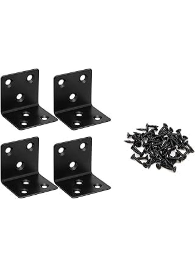 Generic MySouqEg-Store Set of 12 Reinforced Black Right Angle Brackets (30X30mm), 90 Degree Iron Angle Bracket - Bracket Joint Bracket, Durable Stability for Your Carpentry Projects  - Image 2
