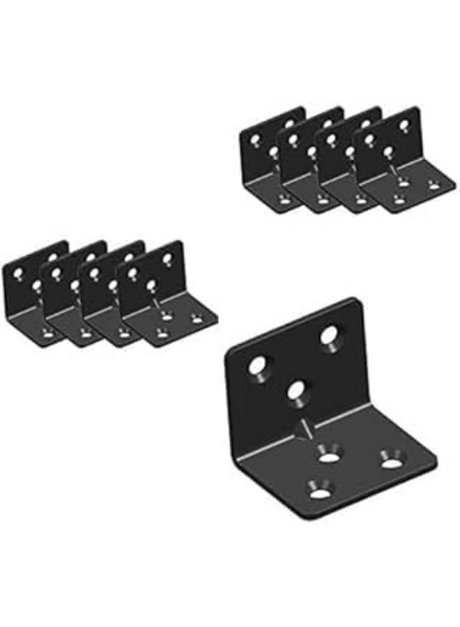 Generic MySouqEg-Store Set of 12 Reinforced Black Right Angle Brackets (30X30mm), 90 Degree Iron Angle Bracket - Bracket Joint Bracket, Durable Stability for Your Carpentry Projects  - Image 3
