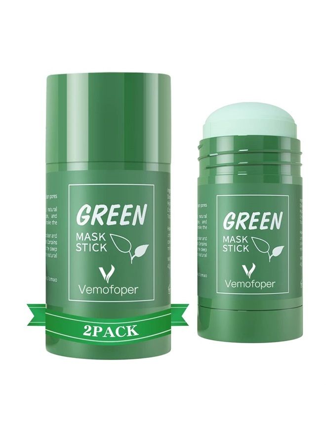 Vemofoper Green Tea Mask Stick Poreless Deep Cleanse Mask Stick Blackhead Remover Mask for Face with Green Tea Extract Deep Pore Cleansing Moisturizing Oil Control for All Skin Types Men and Women(2PCS) - Image 1