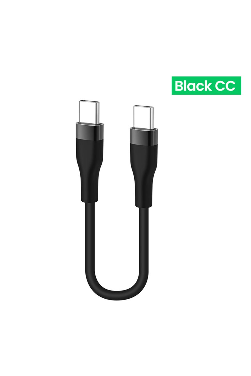 0.5m Black 25cm 50cm Short Type C Cable 100W Fast Charging Type C To Type C Cable for iphone 15 16 S