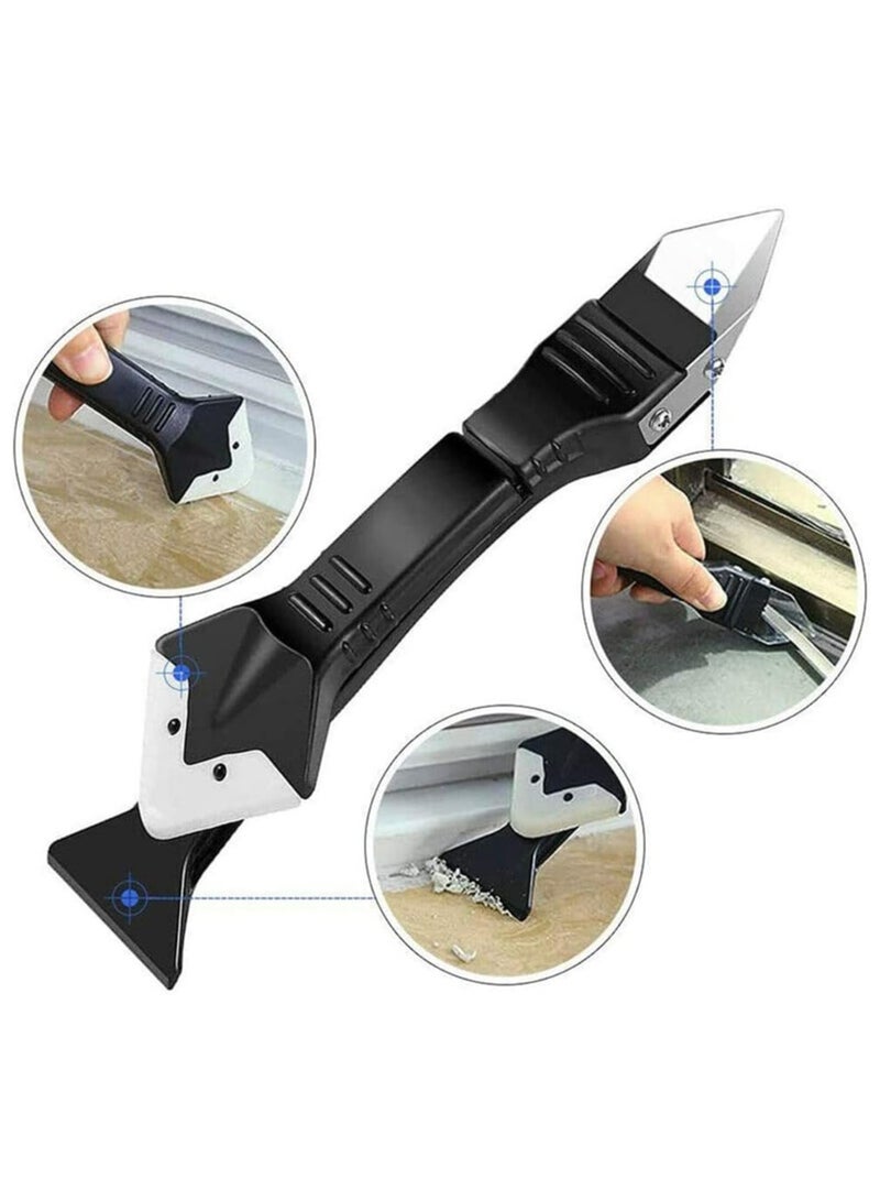 Rubik Silicone Caulking Tools Kit, 3-in-1 Sealant Finishing Trowel Tool (Stainless Steelhead) for Sealing Caulk Grout Removal Glass Glue Angle Scraper for Kitchen Bathroom Windows Sink Tile Joint  - Image 4