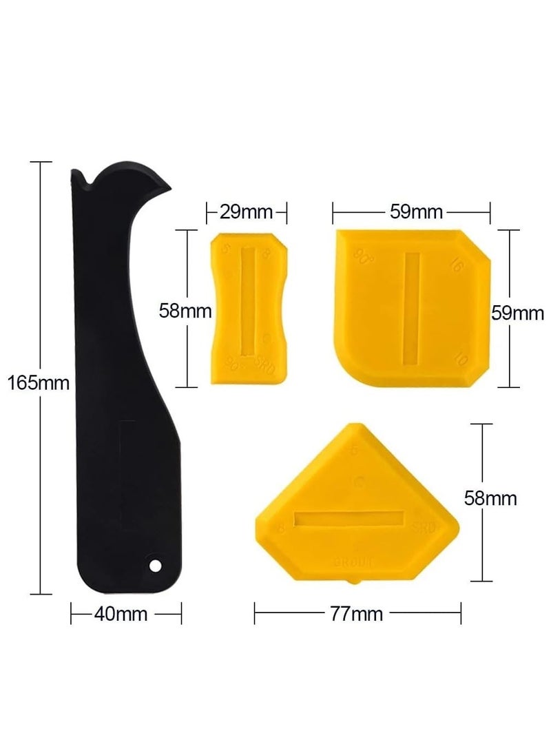 Rubik Silicone Caulking Tools Kit, 3-in-1 Sealant Finishing Trowel Tool (Stainless Steelhead) for Sealing Caulk Grout Removal Glass Glue Angle Scraper for Kitchen Bathroom Windows Sink Tile Joint  - Image 5