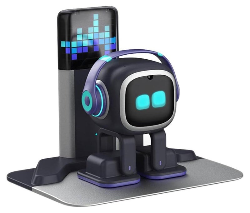 LIVING.AI روبوت EMO Go Home AI Desktop Pet Robot - يدعم ChatGPT مع الأوامر الصوتية وميزة الرقص، روبوت تفاعلي للحيوانات الأليفة مع إضاءة EMO الذكية وإصدار الشحن التلقائي - Image 1