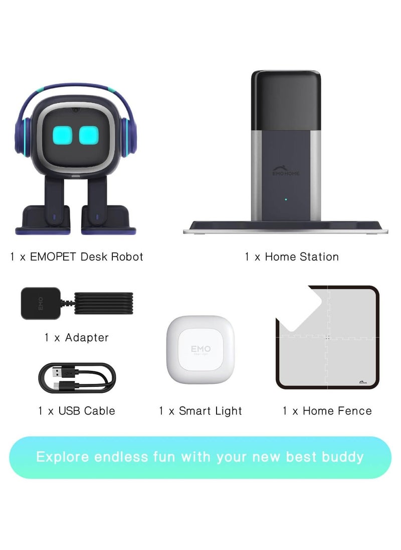 LIVING.AI - EMO Go Home AI Desktop Pet Robot - ChatGPT Enabled with Voice Commands & Dance Feature, Interactive Robot Pet with EMO Smart Lighting Automatic Charging Version - Image 1