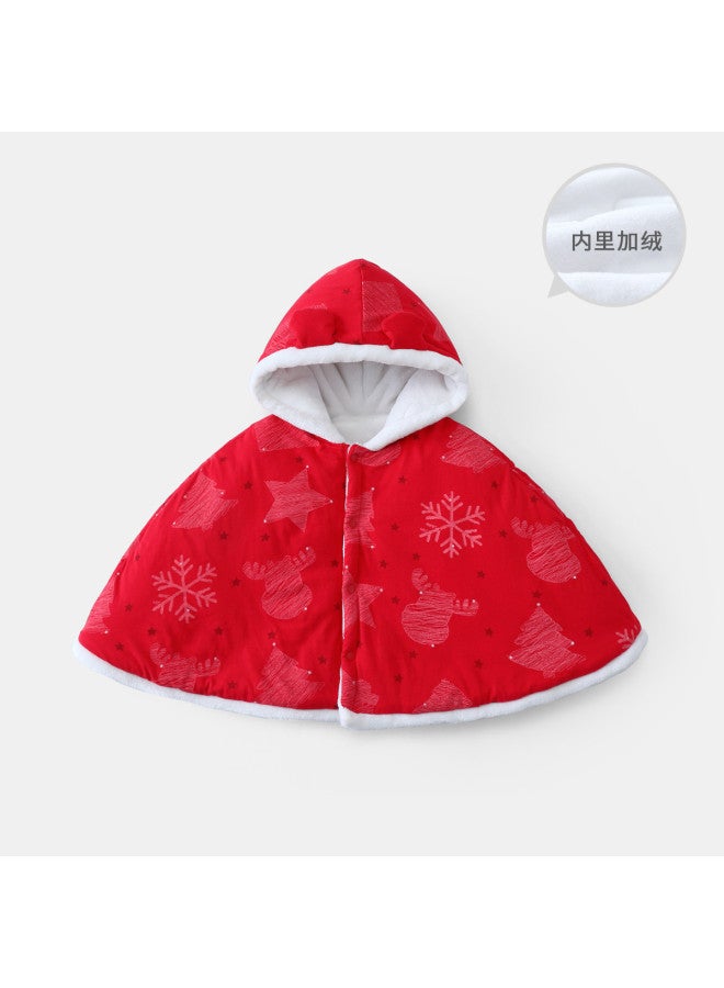 Boys And Girls New Year Cloak Outwear Winter Fleece-lined Children's Cape - Image 4