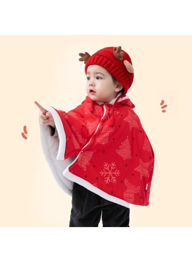 Boys And Girls New Year Cloak Outwear Winter Fleece-lined Children's Cape - Image 3