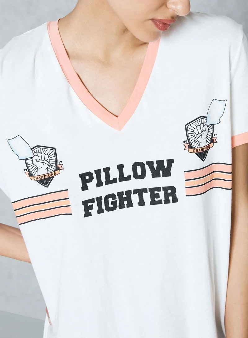 MinkPink Slogan Contrast Nightdress