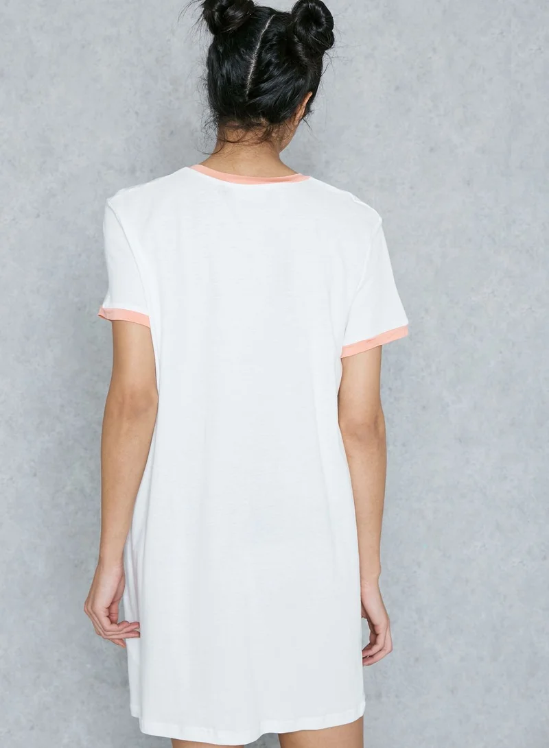 MinkPink Slogan Contrast Nightdress