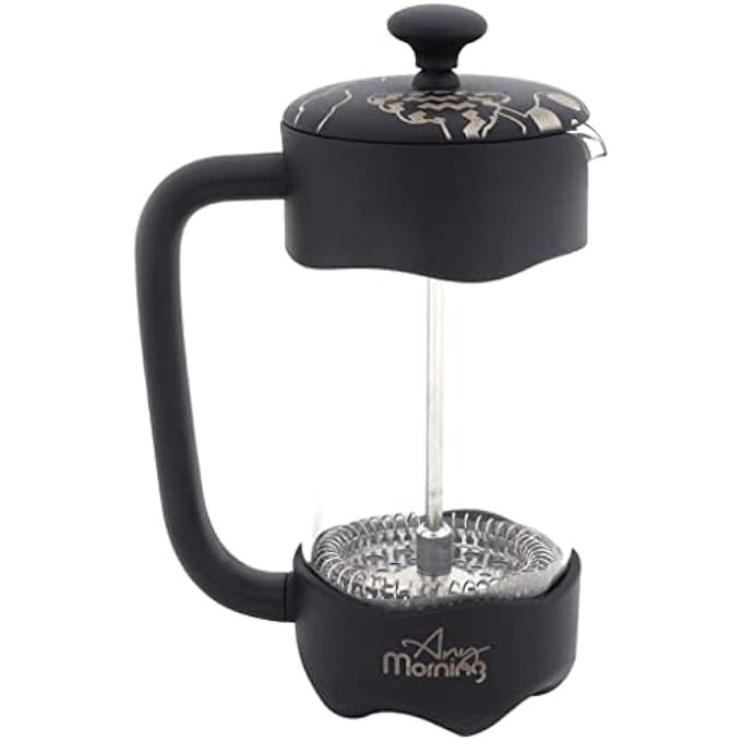 Any Morning French Press Coffee And Tea Maker Borosilicate Glass Coffee Press Stainless Steel Filter Durable And Heat Resistant Silver 1000 Ml 20 Oz 4 Cup - Image 1