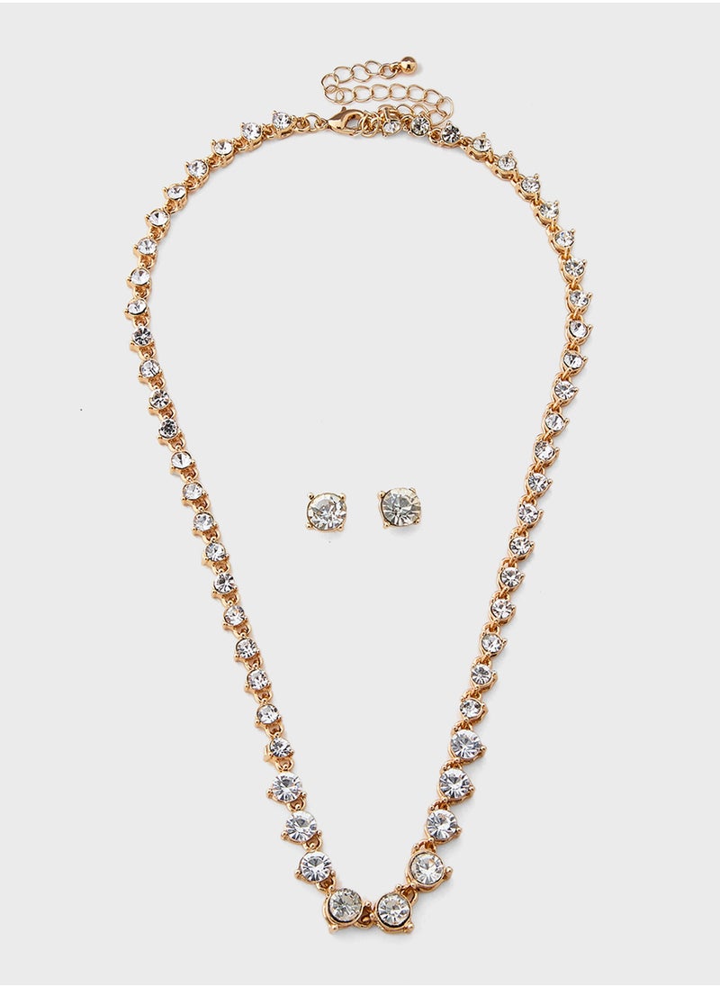 Ella Limited Edition Diamante Necklace & Earring Set  - Image 1