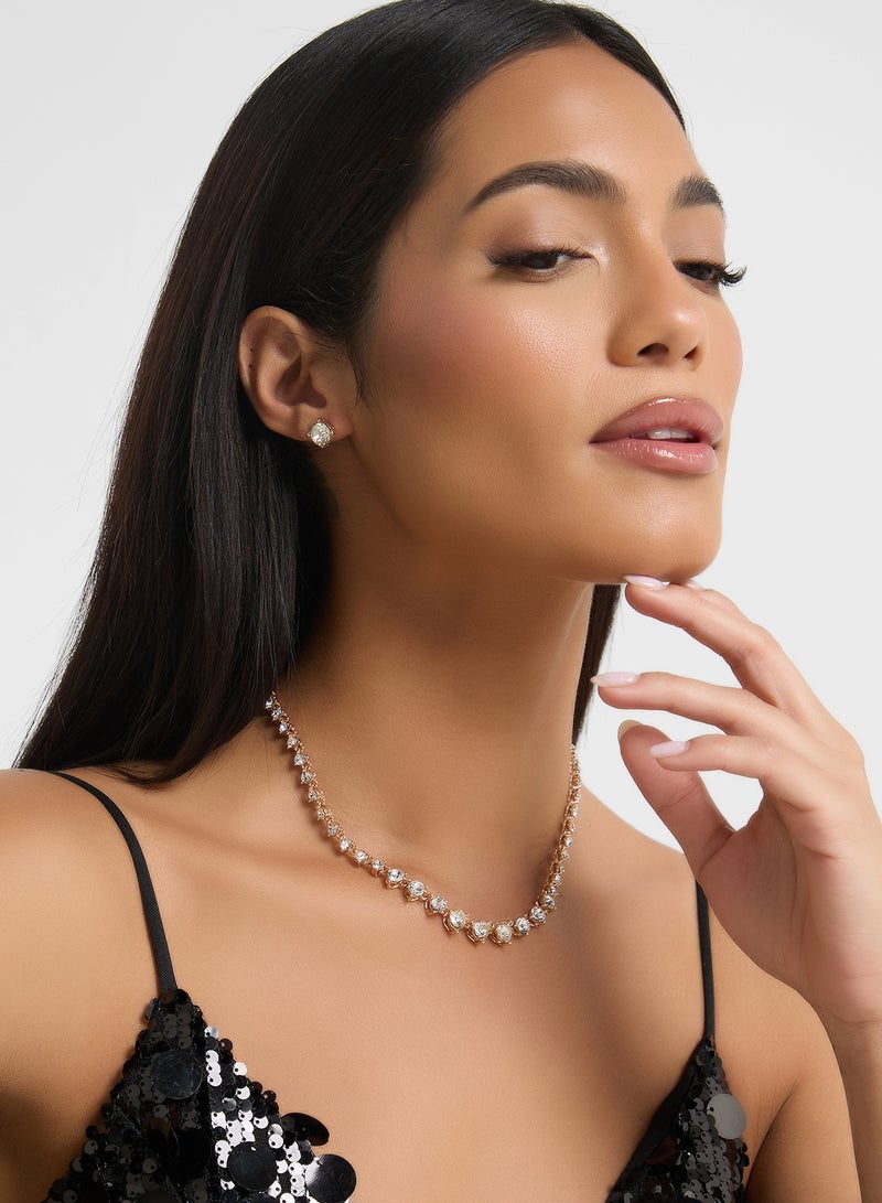 Diamante Necklace & Earring Set