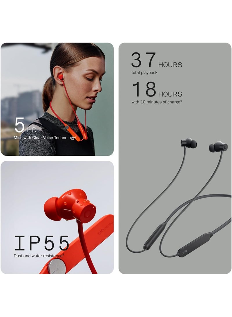 CMF BY NOTHING NECKBAND Pro Bluetooth headphones,50dB Hybrid Active Noise cancelling earbuds with 5 HD Mics,IP55 BT5.3 37Hours long play time Dual Device connection neckband headphones-Dark Grey - Image 4