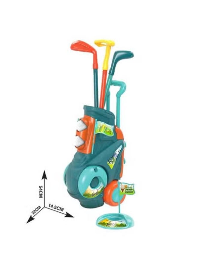 King Sport Kids Golf Cart Toy Set Outdoor Sports Playset with Plastic Clubs Balls and Holes Fun Garden Toy for Boys and Girls Ages 3 Plus - Image 3