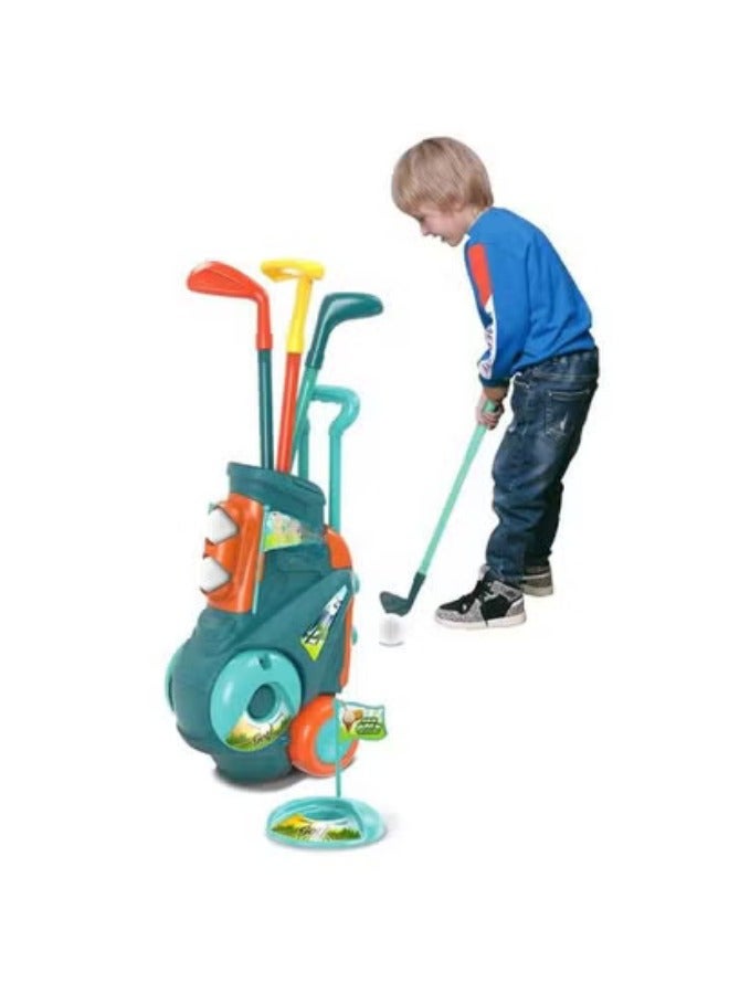 King Sport Kids Golf Cart Toy Set Outdoor Sports Playset with Plastic Clubs Balls and Holes Fun Garden Toy for Boys and Girls Ages 3 Plus - Image 4