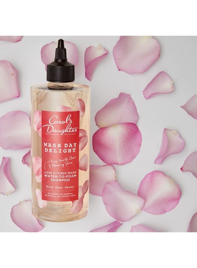 Carol's Daughter Wash Day Delight Water-to-Foam Sulfate Free Vegan Shampoo with Rose Water and Micellar Technology, Paraben Free, Silicone Free, Best for Kinky, Curly Hair, 16.9 fluid ounces  - Image 4