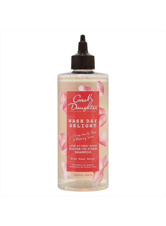 Carol's Daughter Wash Day Delight Water-to-Foam Sulfate Free Vegan Shampoo with Rose Water and Micellar Technology, Paraben Free, Silicone Free, Best for Kinky, Curly Hair, 16.9 fluid ounces  - Image 1
