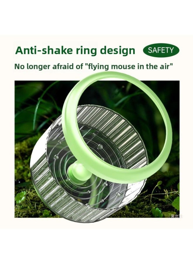 Hamster Running Wheel Ultra-quiet Golden Bear Roller Suspension Bracket To Relieve Boredom Running Anti-throw Sports Toys-Color:Star Rail Running Wheel 12.5cm Purple Transparent + Anti-shake Ring + Astronaut Bracket  - Image 4