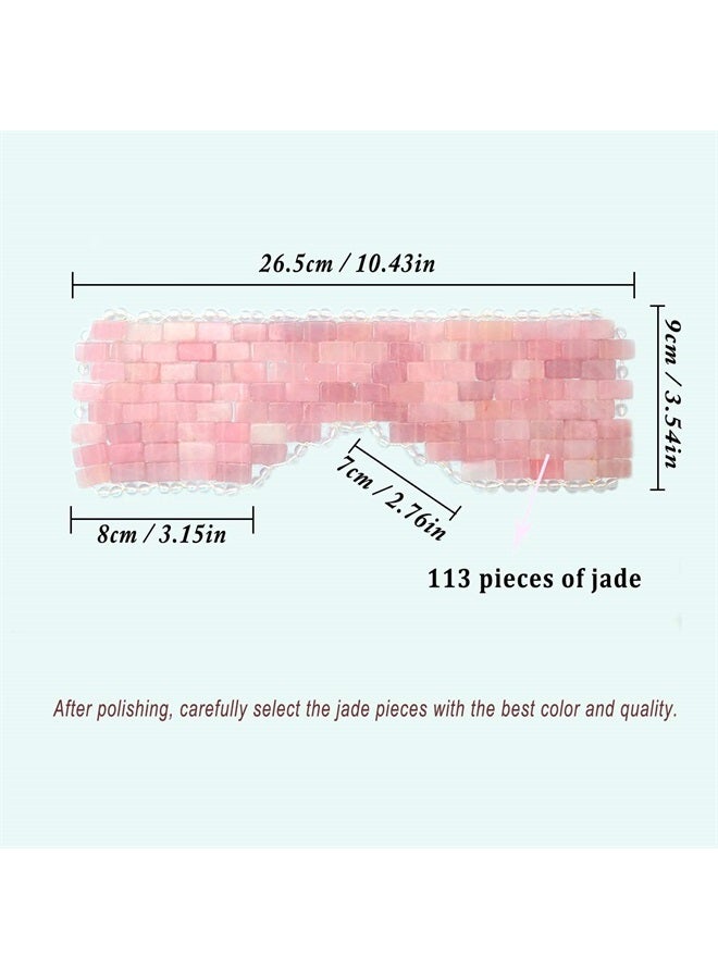 RODEREK Natural Jade Sleep Mask & Blindfold,Natural Jade Eye Mask,Anti-Aging Hot or Cold Therapy Eye Mask Which is Soothing Cooling Detoxifying (Rose Quartz) - Image 1