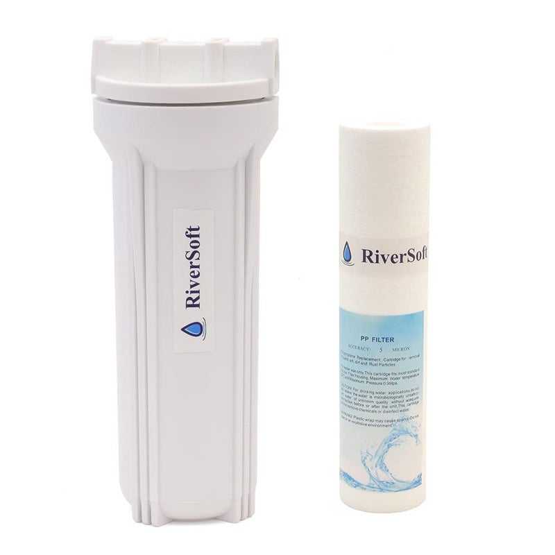 RiverSoft PreRO-6 RO prefilter Heavy housing Assembly |Compatible with All RO Water Purifier (White, PP) - Image 2