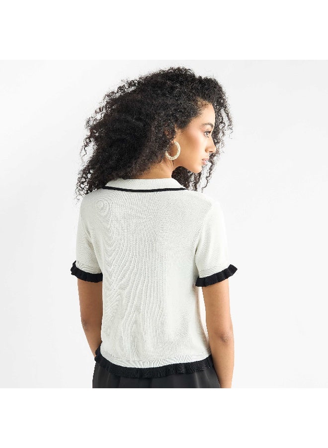 Splash FAV Solid Shirt with Contrast Detail  - Image 2
