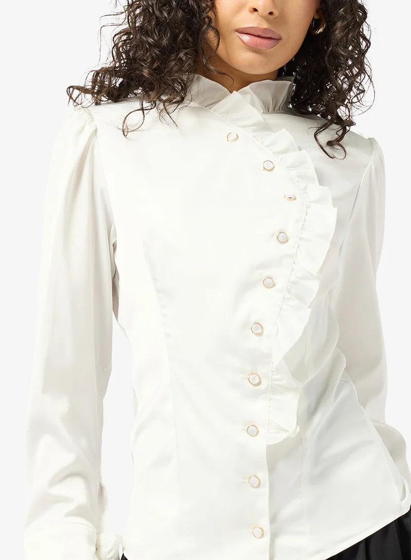 Ginger  Structured Cinched Waist Blouse for Women | Best Price UAE