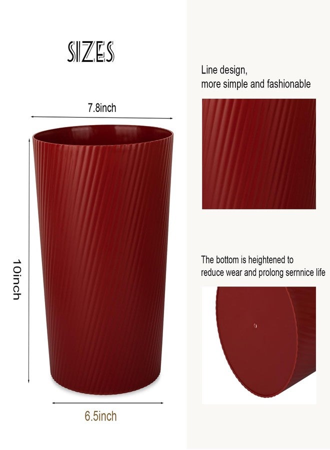 UUJOLY Small Trash Can Wastebasket Garbage Can Container Bins for Bathrooms, Laundry Room, Kitchens, Offices, Kids Rooms, Dorms (Red) - Image 2