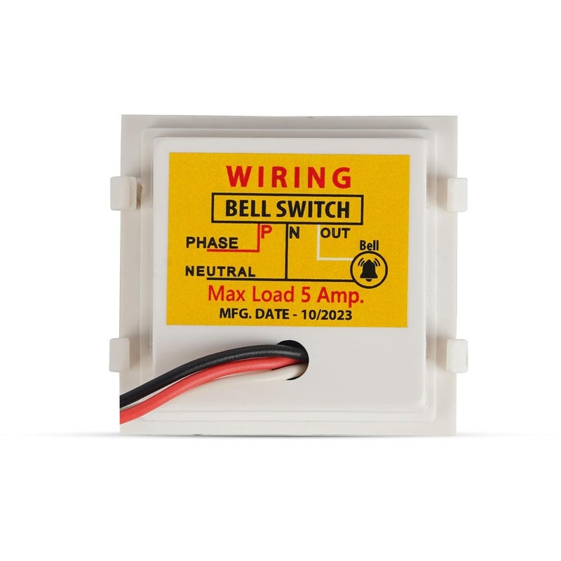 DeWire Touch Bell Switch Glossy Glass Finish Waterproof & Shock Proof Modular Fitting - Image 5