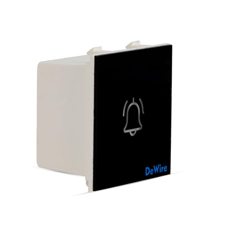 DeWire Touch Bell Switch Glossy Glass Finish Waterproof & Shock Proof Modular Fitting - Image 1