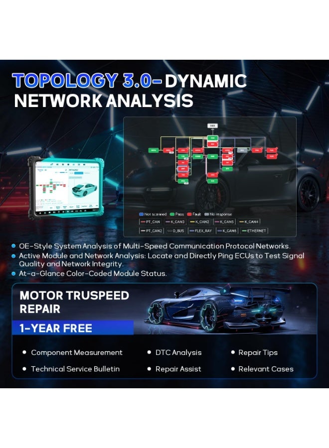 أوتل Autel MaxiSYS Ultra S2 OBD2 Scanner, 2025 New Diagnostic with AI, Upgraded MS Ultra, 6-in-1 VCMI2, Topology 3.0, EV Tests, WiFi 6, 48+ Services, Motor Truspeed Repair, Multi-Point DVI, ECU Programming - Image 5