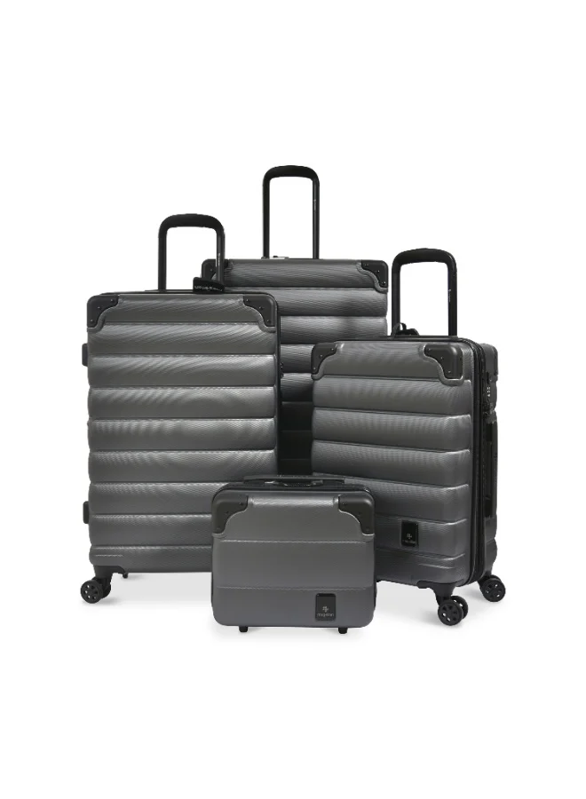 Magellan Magellan ABS Trolley 4 Piece Luggage Set HK093-4P Expandable Hard Shell Suitcase Set 12 20 24 28 Inch with TSA Lock & 4 Double Spinner Wheels