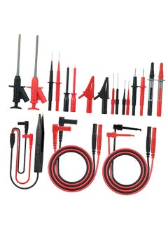 MK30 21pcs Electronic Test Lead Kits Multimeter Lead with Alligator Clips Replaceable Probes Tips Accessories Kit for DMM Digital Multi Meter & Clamp Meters