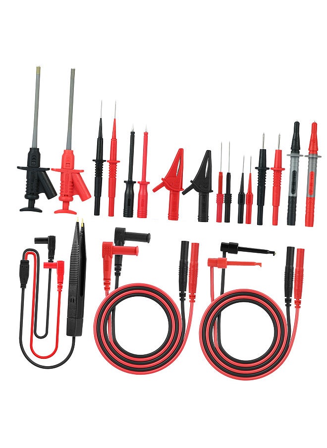 Generic - MK30 21pcs Electronic Test Lead Kits Multimeter Lead with Alligator Clips Replaceable Probes Tips Accessories Kit for DMM Digital Multi Meter & Clamp Meters - Image 1