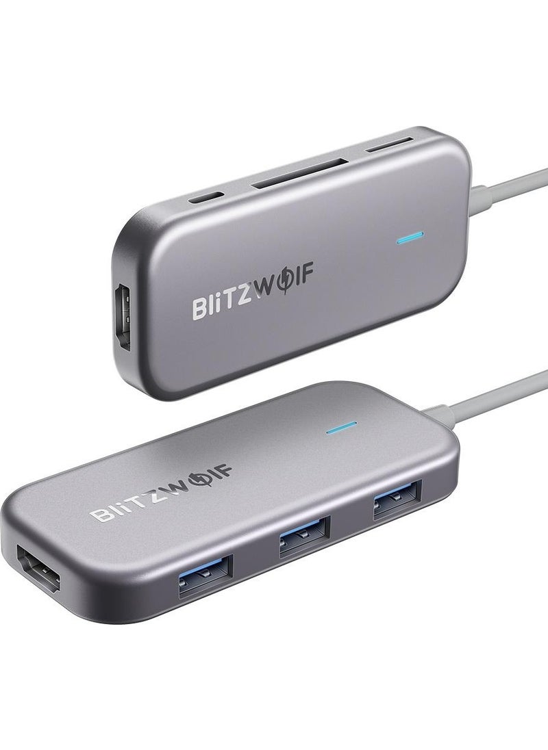 BlitzWolf - ® Bw-Th5 3 in 1 USB 3.0 with TF Card Reader 7 In 1 Usb-C Data Center Usb-C Pd Charger 4K Display USB Hub For Macbooks - Image 1