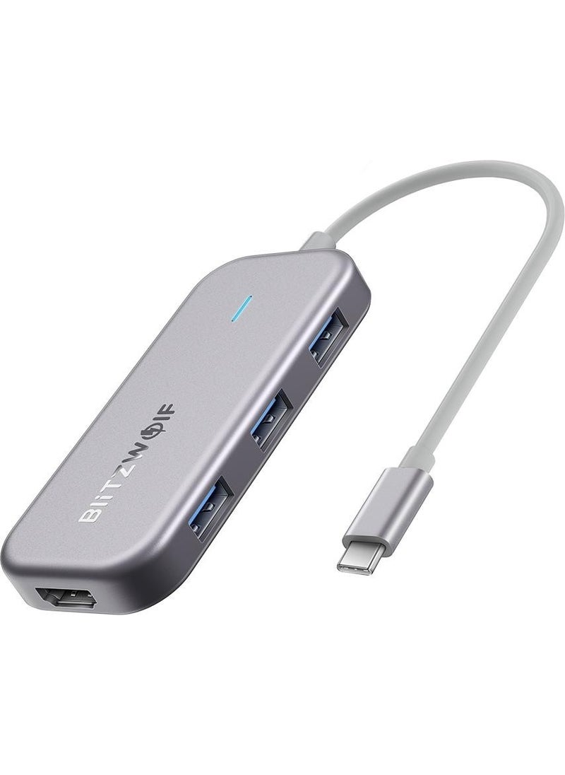 BlitzWolf - ® Bw-Th5 3 in 1 USB 3.0 with TF Card Reader 7 In 1 Usb-C Data Center Usb-C Pd Charger 4K Display USB Hub For Macbooks - Image 1