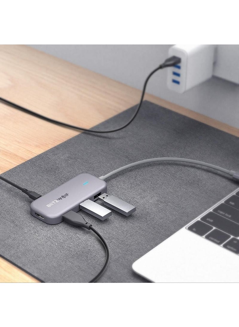 BlitzWolf - ® Bw-Th5 3 in 1 USB 3.0 with TF Card Reader 7 In 1 Usb-C Data Center Usb-C Pd Charger 4K Display USB Hub For Macbooks - Image 1