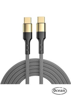 Ocean 60W PD Gilding Fast Charging Data Cable,C To C,Suitable For Apple iPhone 15/15 Pro/15 Plus/15 Pro Max 2M Long (Gold/Black)  - Image 1