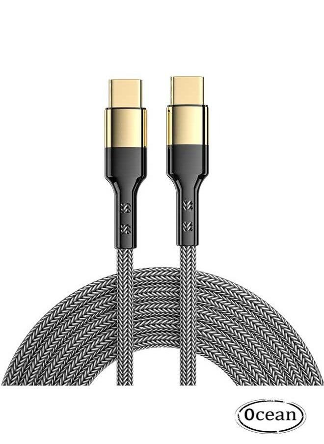 Ocean - 60W PD Gilding Fast Charging Data Cable,C To C,Suitable For Apple iPhone 15/15 Pro/15 Plus/15 Pro Max 2M Long (Gold/Black) - Image 1
