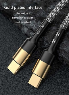 Ocean 60W PD Gilding Fast Charging Data Cable,C To C,Suitable For Apple iPhone 15/15 Pro/15 Plus/15 Pro Max 2M Long (Gold/Black)  - Image 4