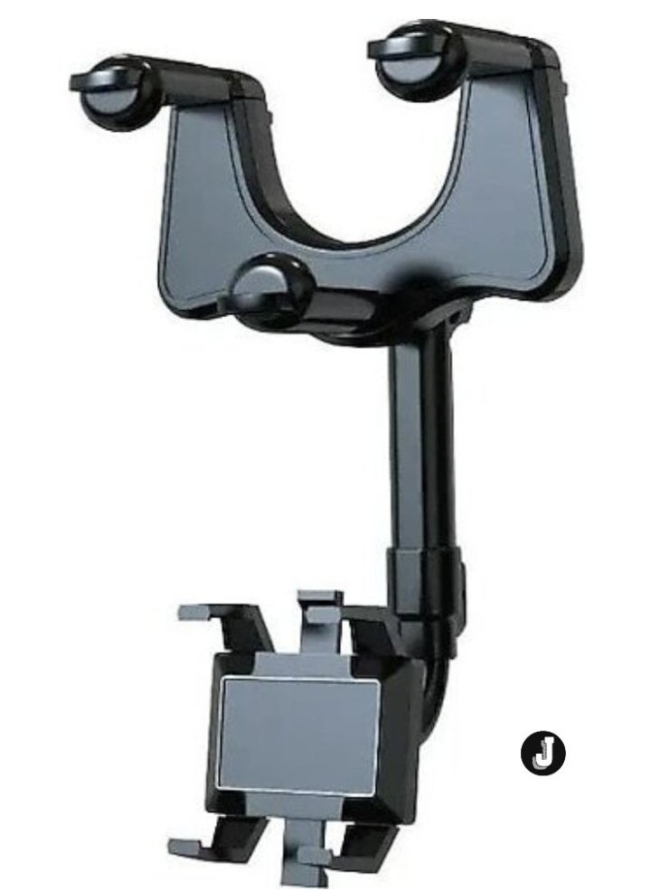 JAJEEK Car Rearview Mirror Phone Holder – 360° Rotational Adjustable Mount for Secure Smartphone Placement While Driving - Image 1