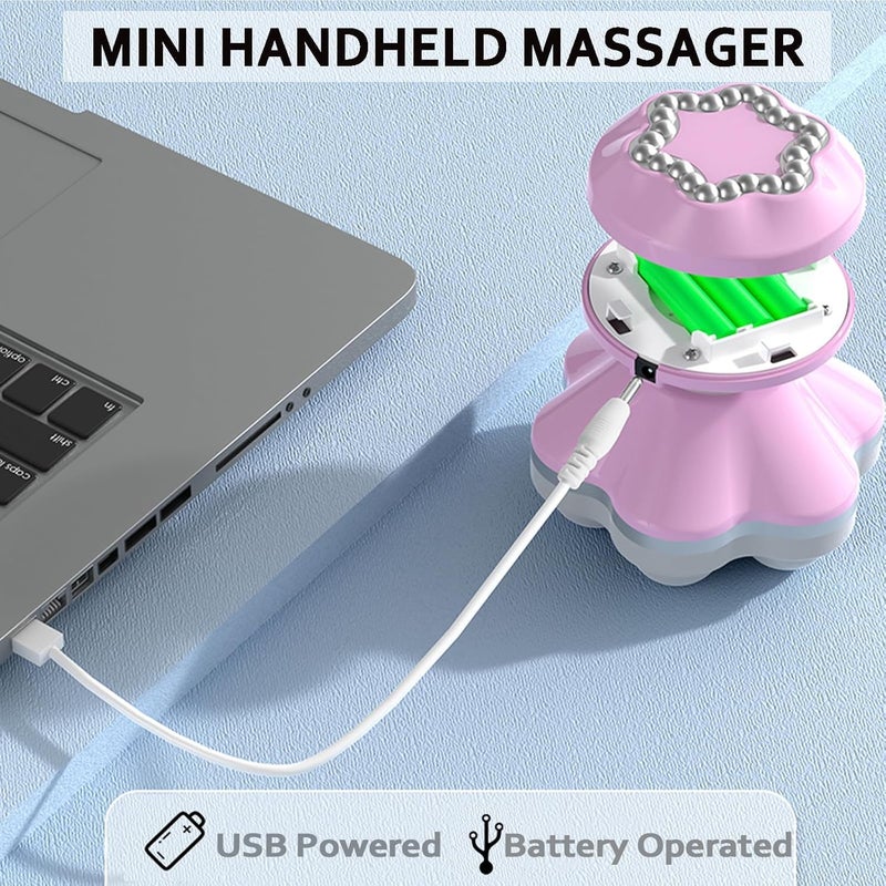 إكسفور مدلك يدوي صغير - مدلك كهربائي محمول لاسلكي يعمل بالاهتزاز، قابل للشحن عبر USB، مع 6 رؤوس تدليك، للكتفين والساقين - تخفيف آلام العضلات والاسترخاء (أزرق) - Image 4