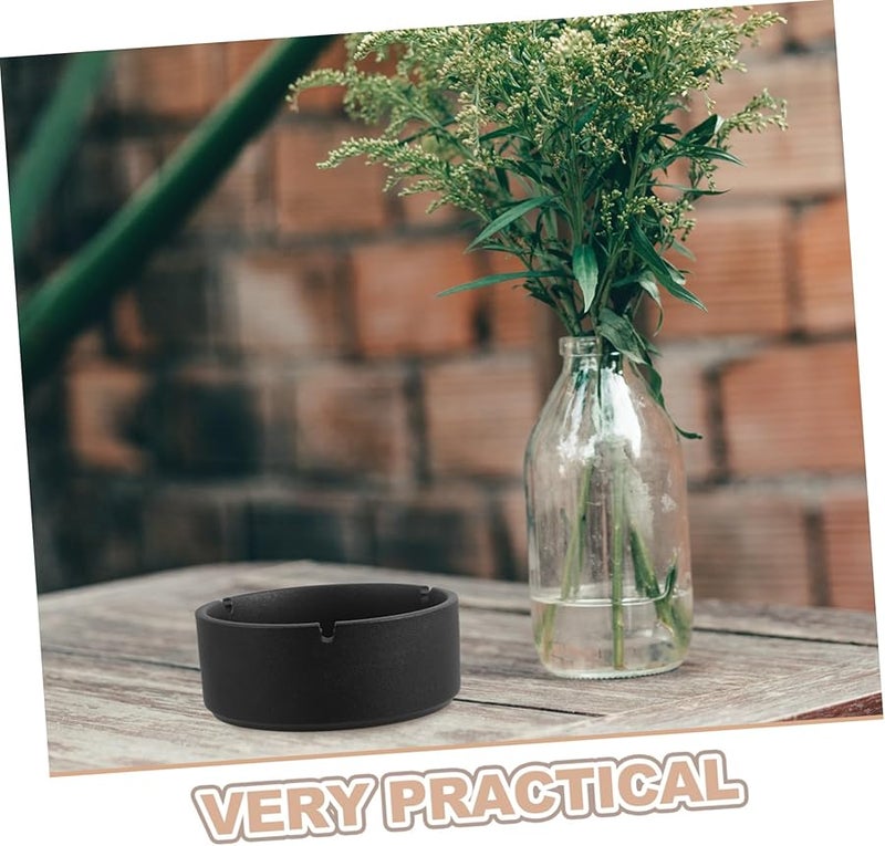 مطفأة سجائر خزفية من البورسلين عالية الحرارة مستديرة مقاومة للرياح للمكتب والبار والمنزل - Image 4