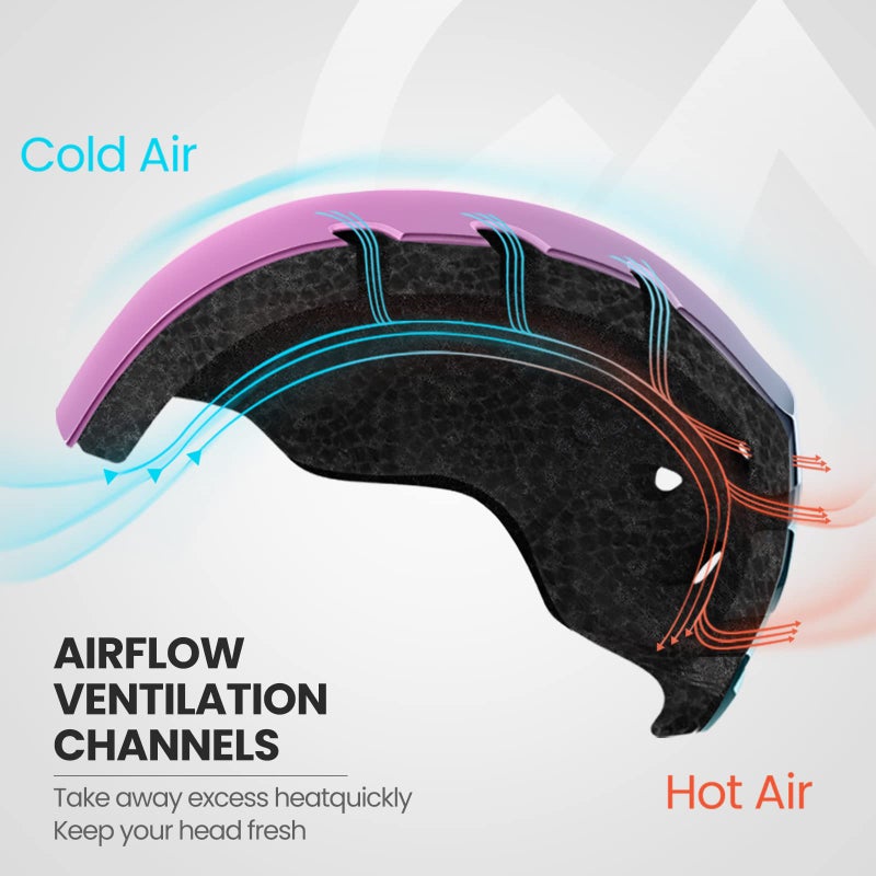 OutdoorMaster Kelvin Ski Helmet - Snowboard Helmet for Men, Women & Youth (Gradient Purple Blue,M) - Image 5