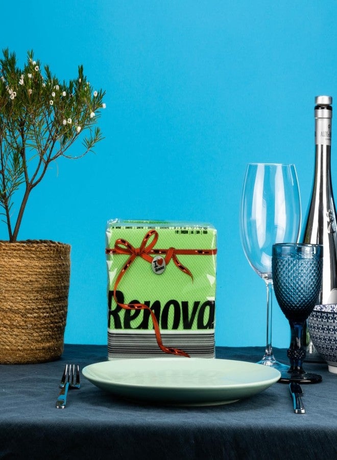 Renova Individual Design Extra Soft and Absorbent Paper Napkins (Green, 320x300 mm) - Image 2
