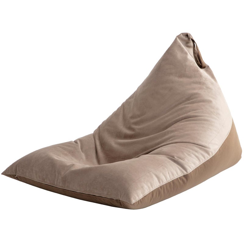 Nobildonna 4ft Bean Bag Chair Cover No Filler for Adults 400L Extra Large Premium Velvet Beanbag Chair Cover Washable Beanbag Without Filling Ultra Soft Triangular Lazy Sofa Cover Brown